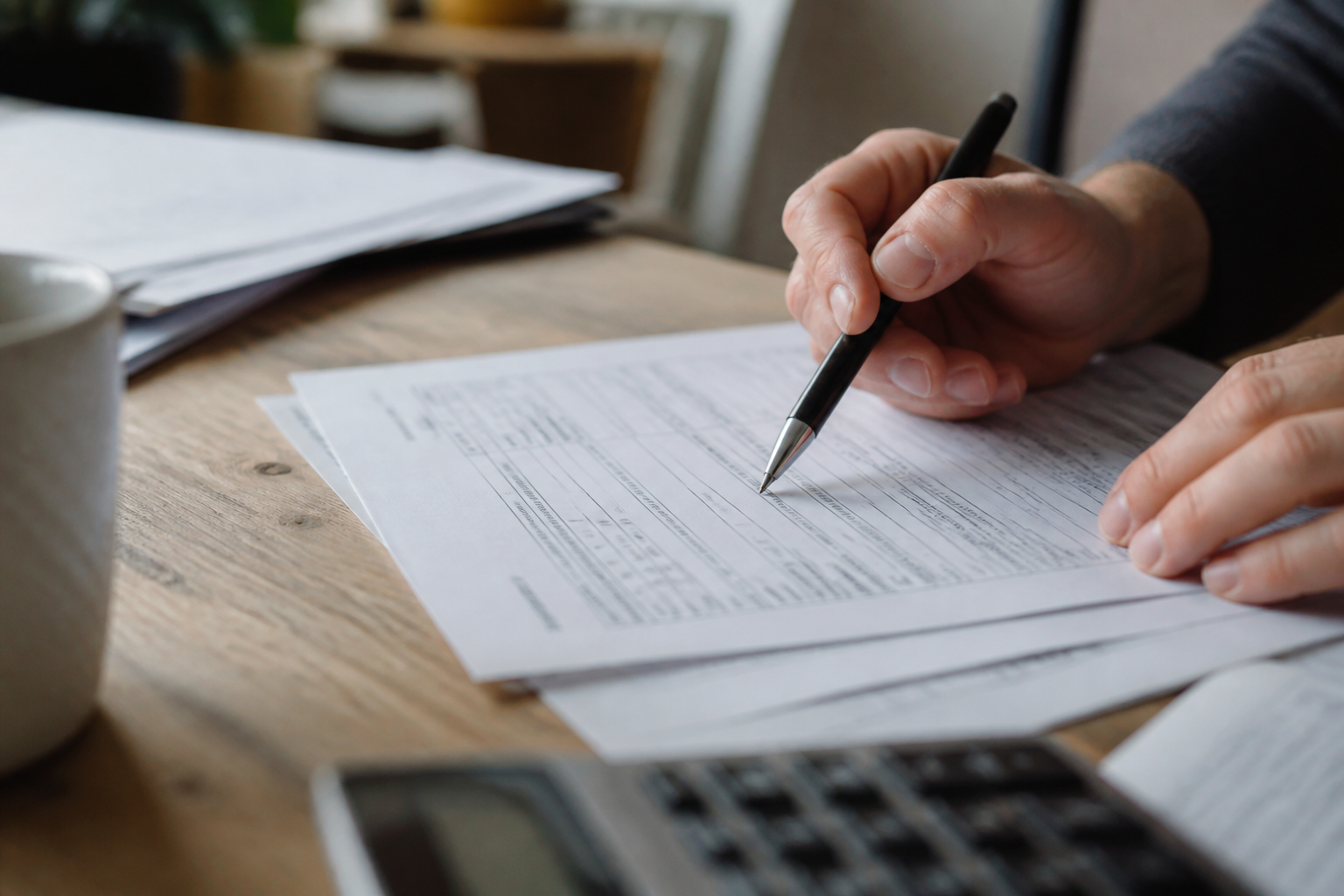 Formulaire fiscal avec stylo pointant sur ligne deduction immobiliere