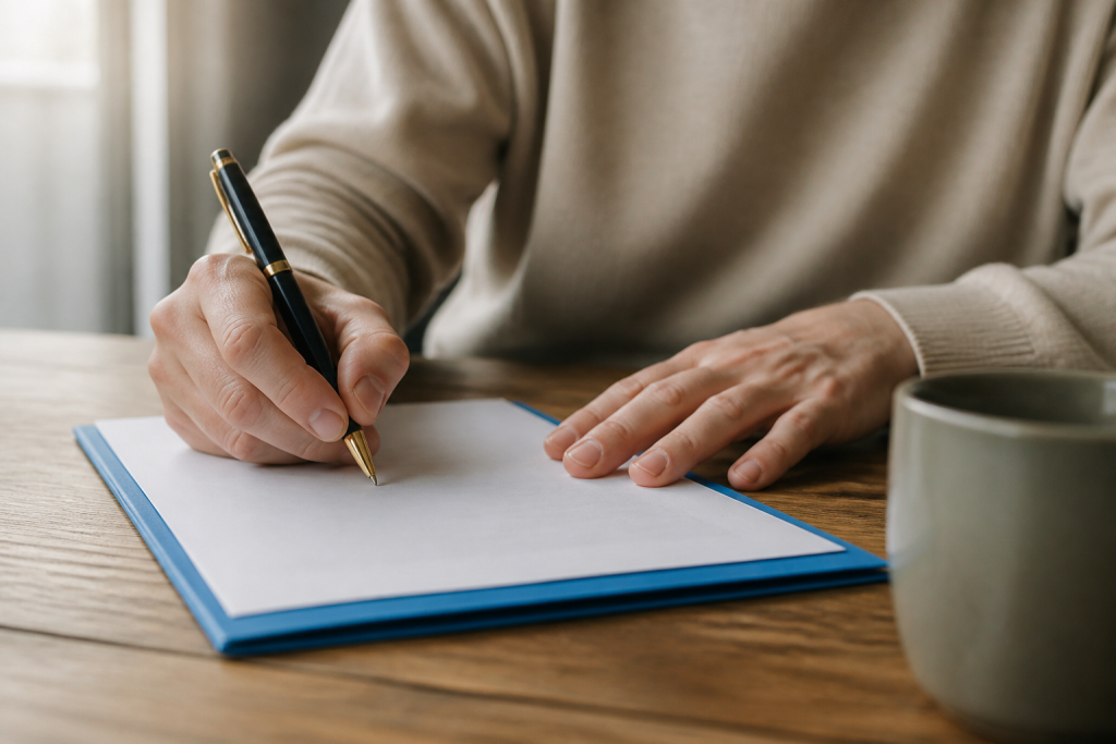 Formulaire de remboursement pret immobilier signé stylo main